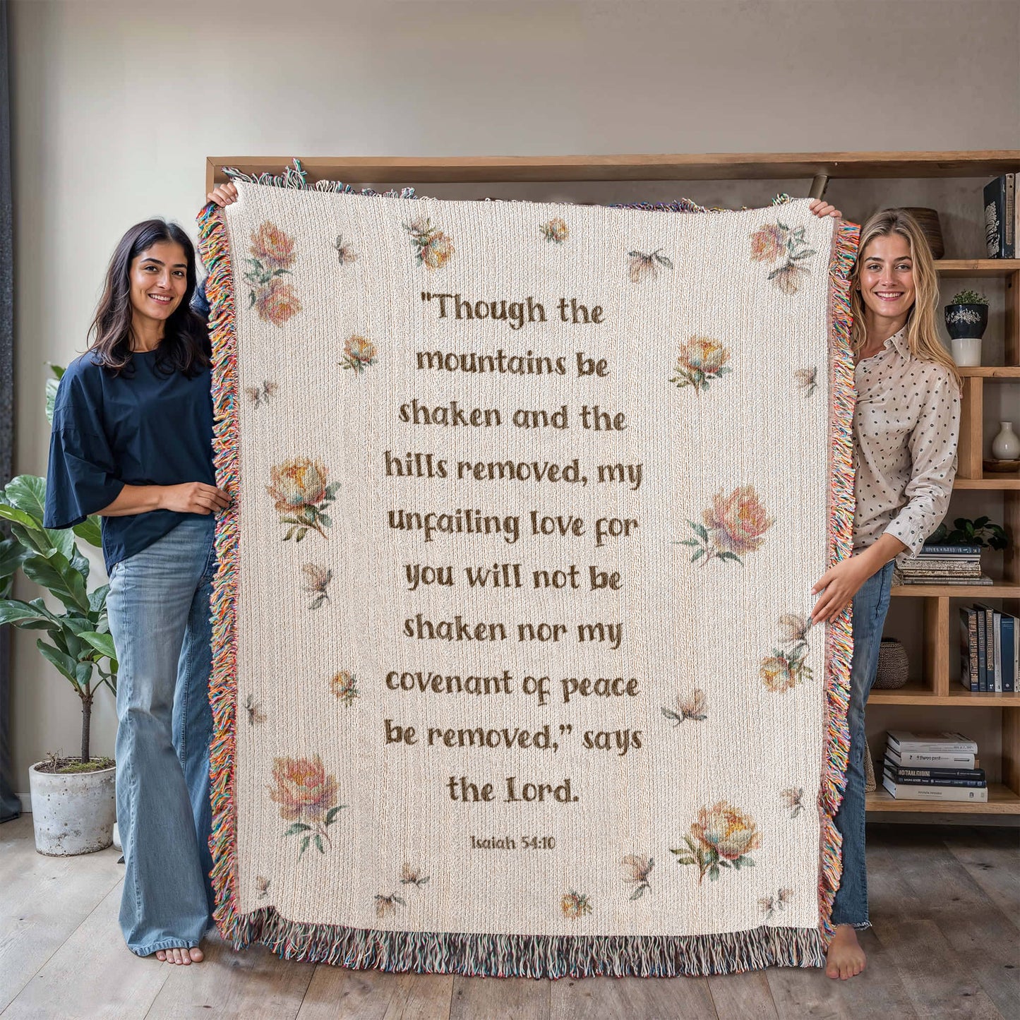 Isaiah 54:10 God's Unfailing Love Woven Blanket