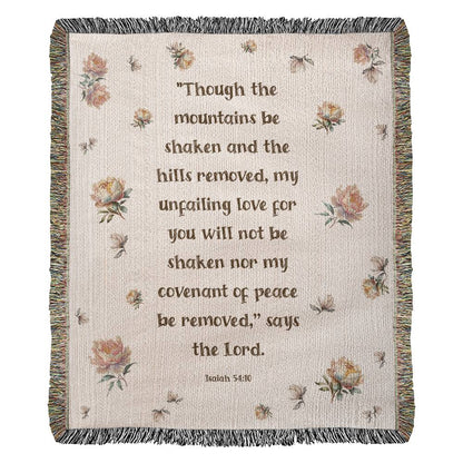 Isaiah 54:10 God's Unfailing Love Woven Blanket