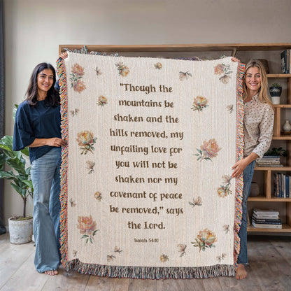 Isaiah 54:10 God's Unfailing Love Woven Blanket
